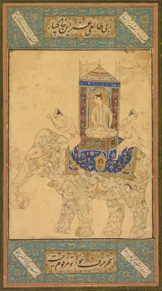 A prince riding a composite elephant, 1590