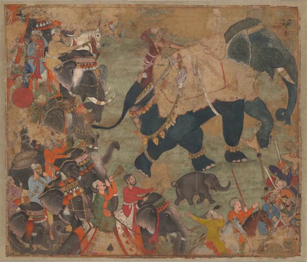 A Prince Riding an Elephant in Procession, unspecified, 1570