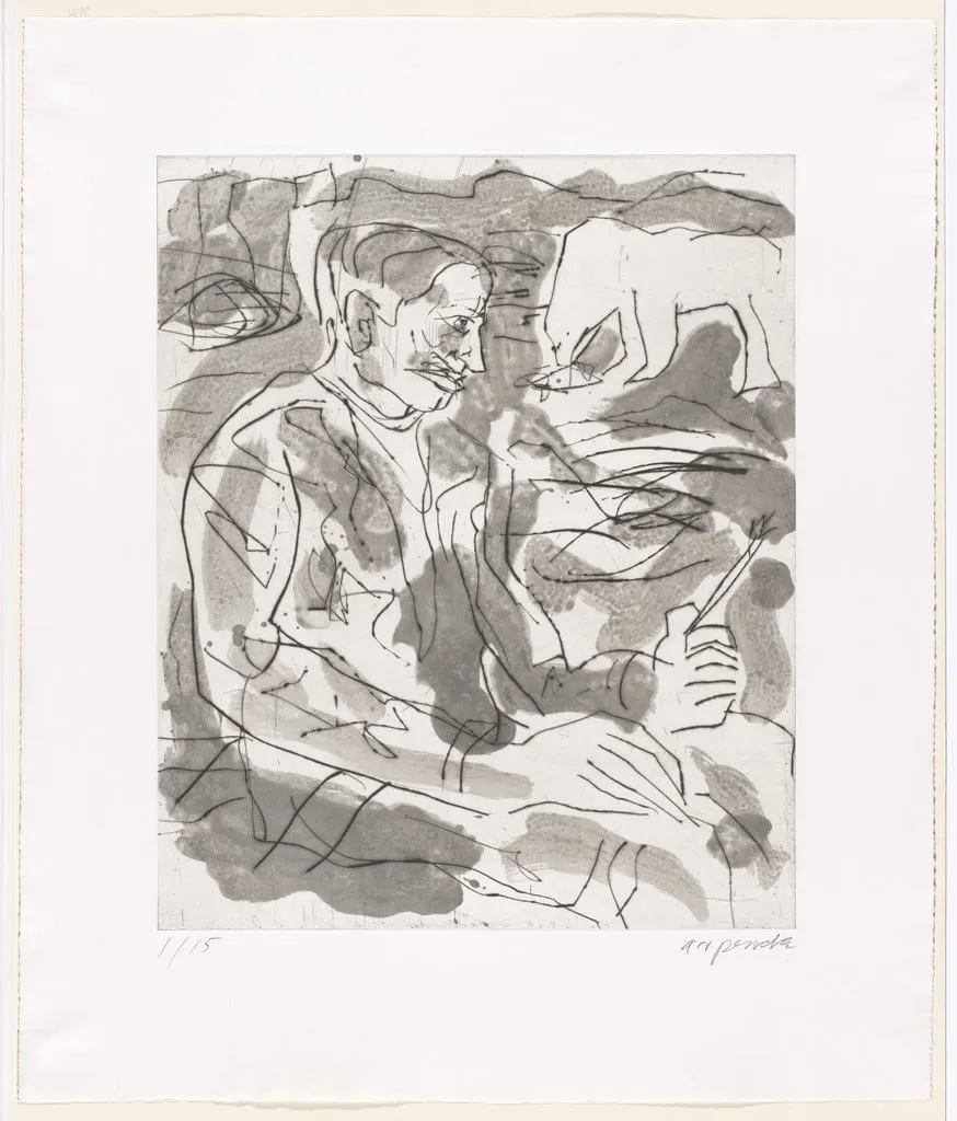 Untitled, by A.R. Penck, ink, 1984