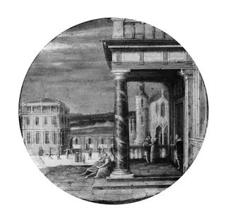 A Renaissance Portico with Elegant Figures