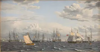 A Russian Fleet at Anchor near Elsinore