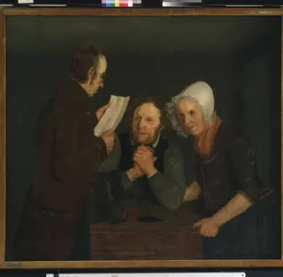 A Schoolmaster Reading Aloud a Letter to an Old Couple from Their Son Abroad