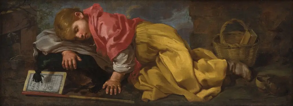 A Sleeping Girl (Boy ?) with a Songbook