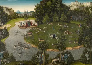 A Stag Hunt with the Elector Friedrich the Wise of Saxony, by Lucas Cranach the Elder