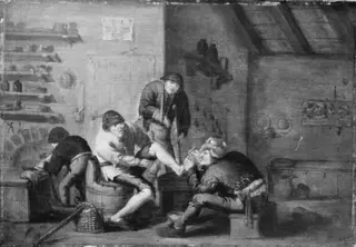 A Surgeon Operating on a Foot. The Five Senses: The Sense of Touch
