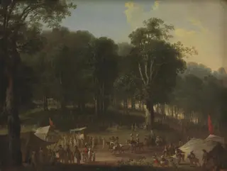 A Troup of Performers Arriving at the Fair at Dyrehavsbakken Near the Deer Park, North of Copenhagen