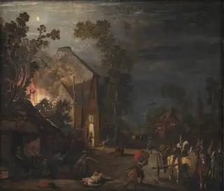 A Village Looted at Night