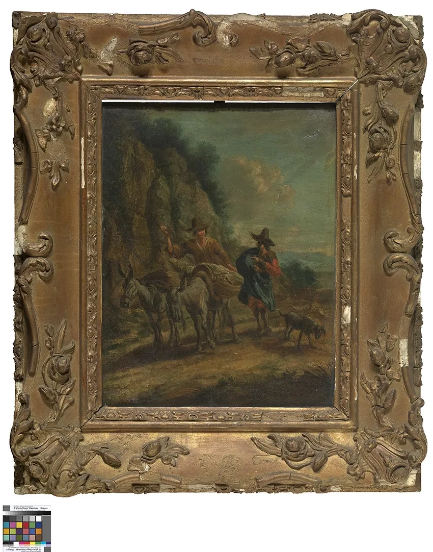 Ezeldrijvers, by A. Vincqs, oil, 1664