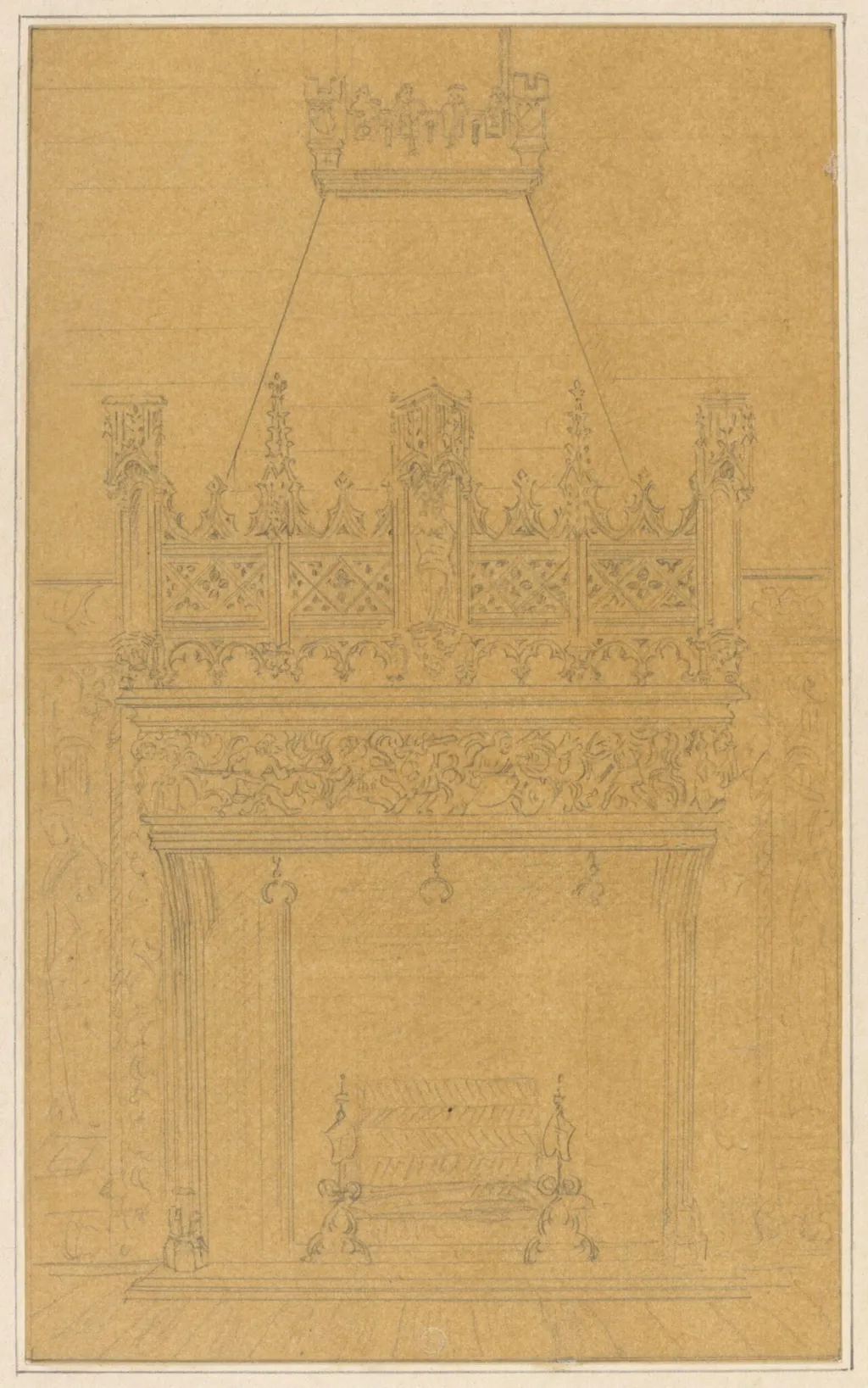 Drawing attributed to Pugin, by A.W.N. Pugin, 1842