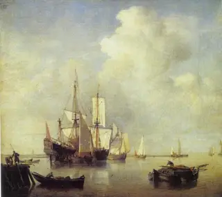 A Warship Among Fishing Boats