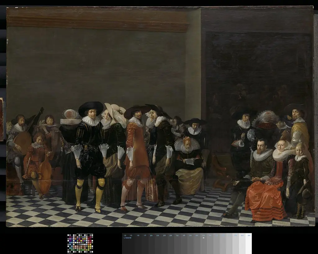A wedding feast, traditionally called 'The wedding of Adriaen Ploos van Amstel and Agnes van Bijler', 1616