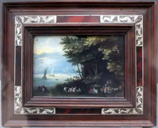 a woody landscape on a river
