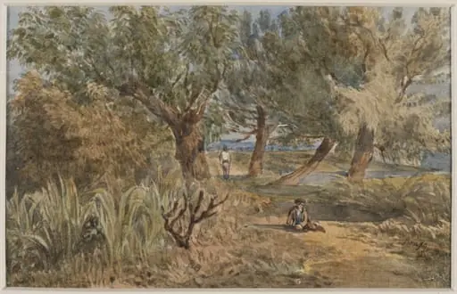 Battersea Fields, by Edward Bragg, watercolor, 1850