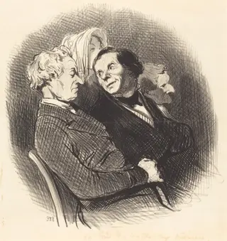 On rend des comptes aux actionnaires, by Honoré Daumier, ink, 1846