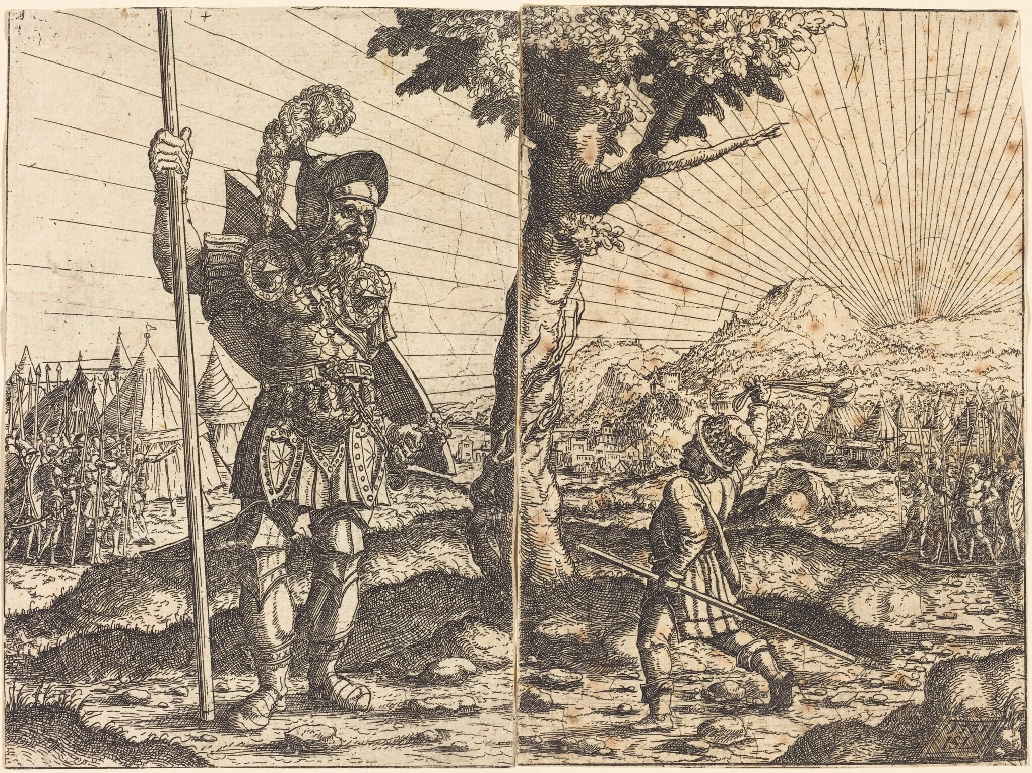 David and Goliath, detail