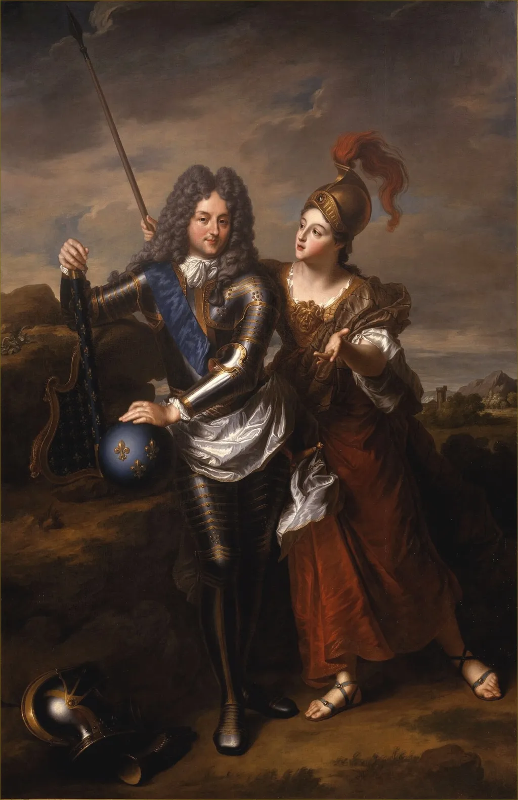 Philippe II d'Orleans, Regent of France and Madame de Parabere as Minerva, by Jean-Baptiste Santerre, oil, 1716