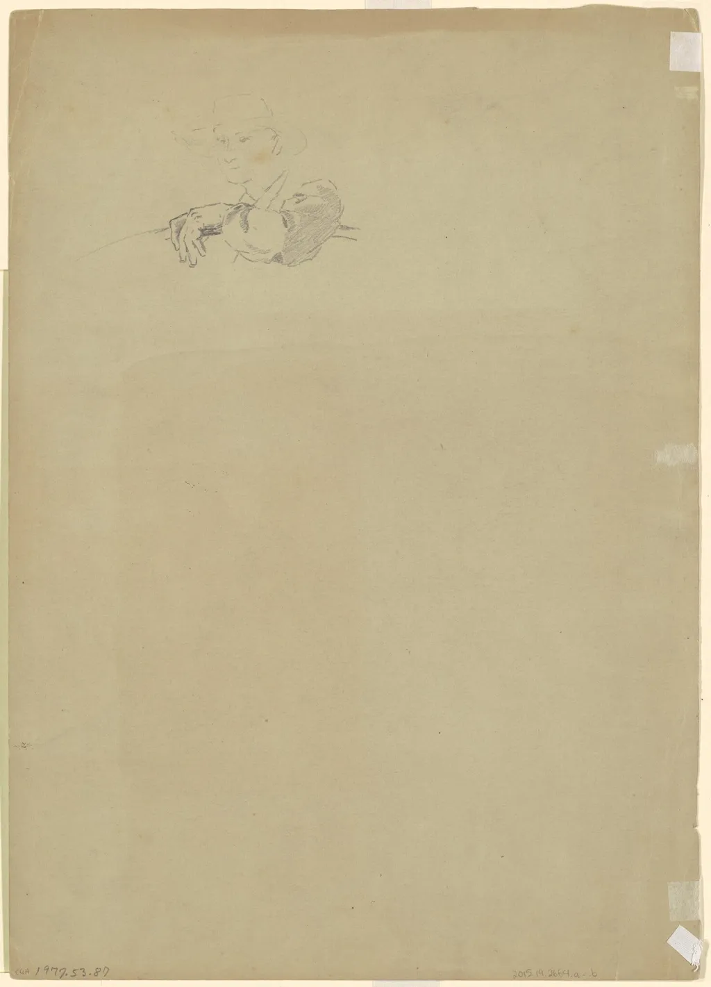 Study of a Farmer [verso], by Perry, Enoch Wood, Jr., graphite, 1875
