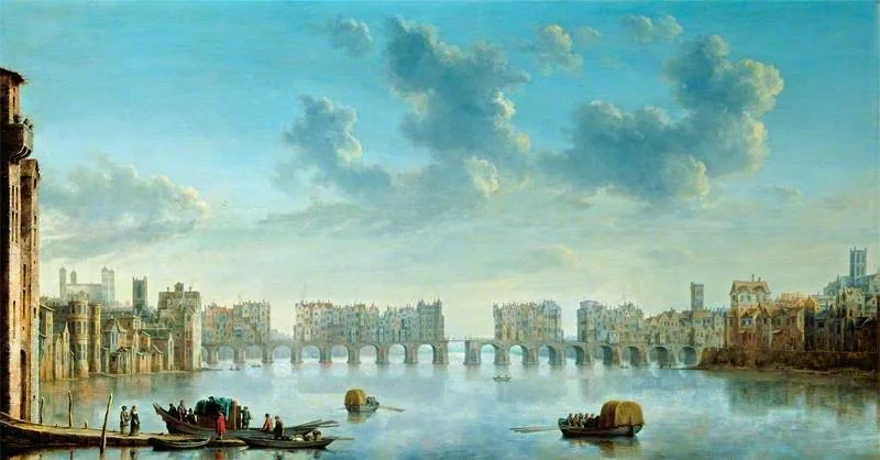 View of Old London Bridge from the West, detail
