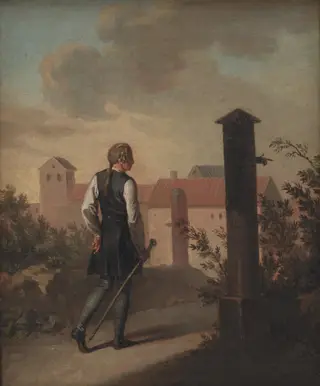 Niels Klim in Potu, by Nicolai Abildgaard, oil, 1793