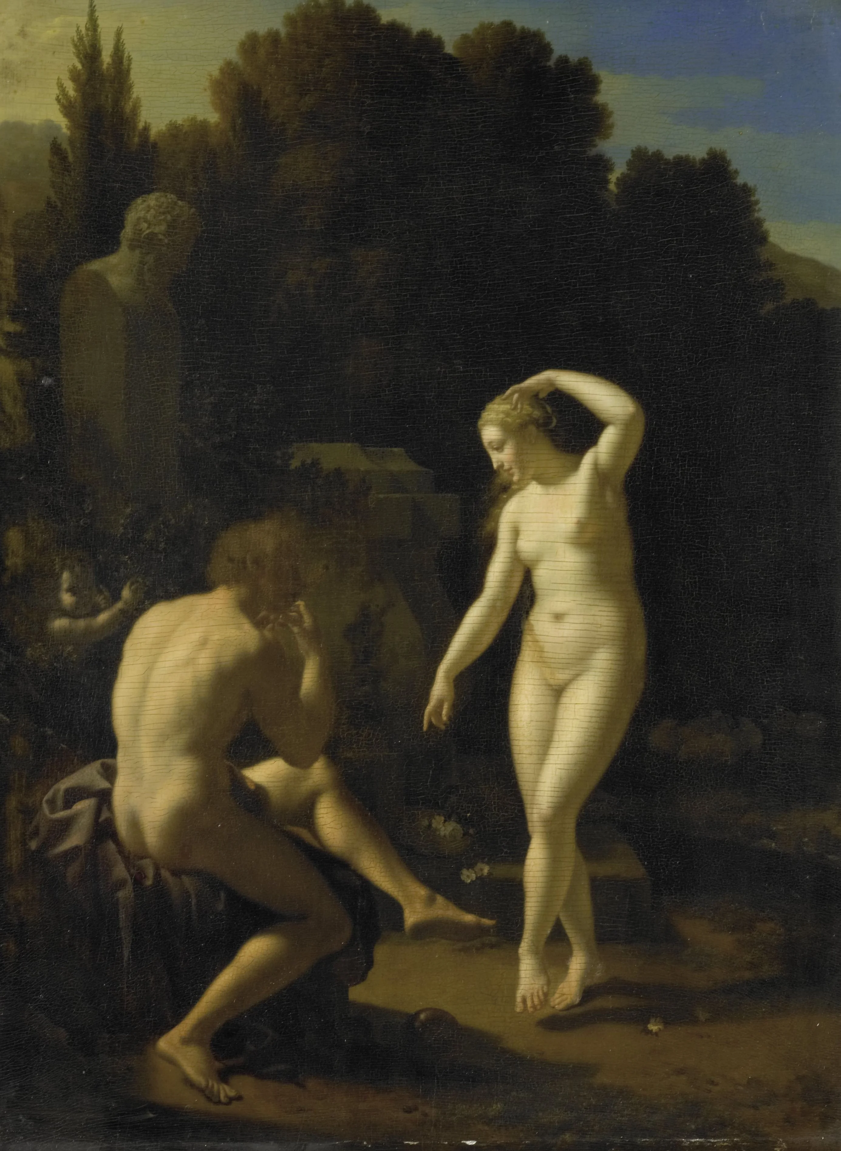 A Nymph Dancing to a Shepherd's Flute-Playing, detail