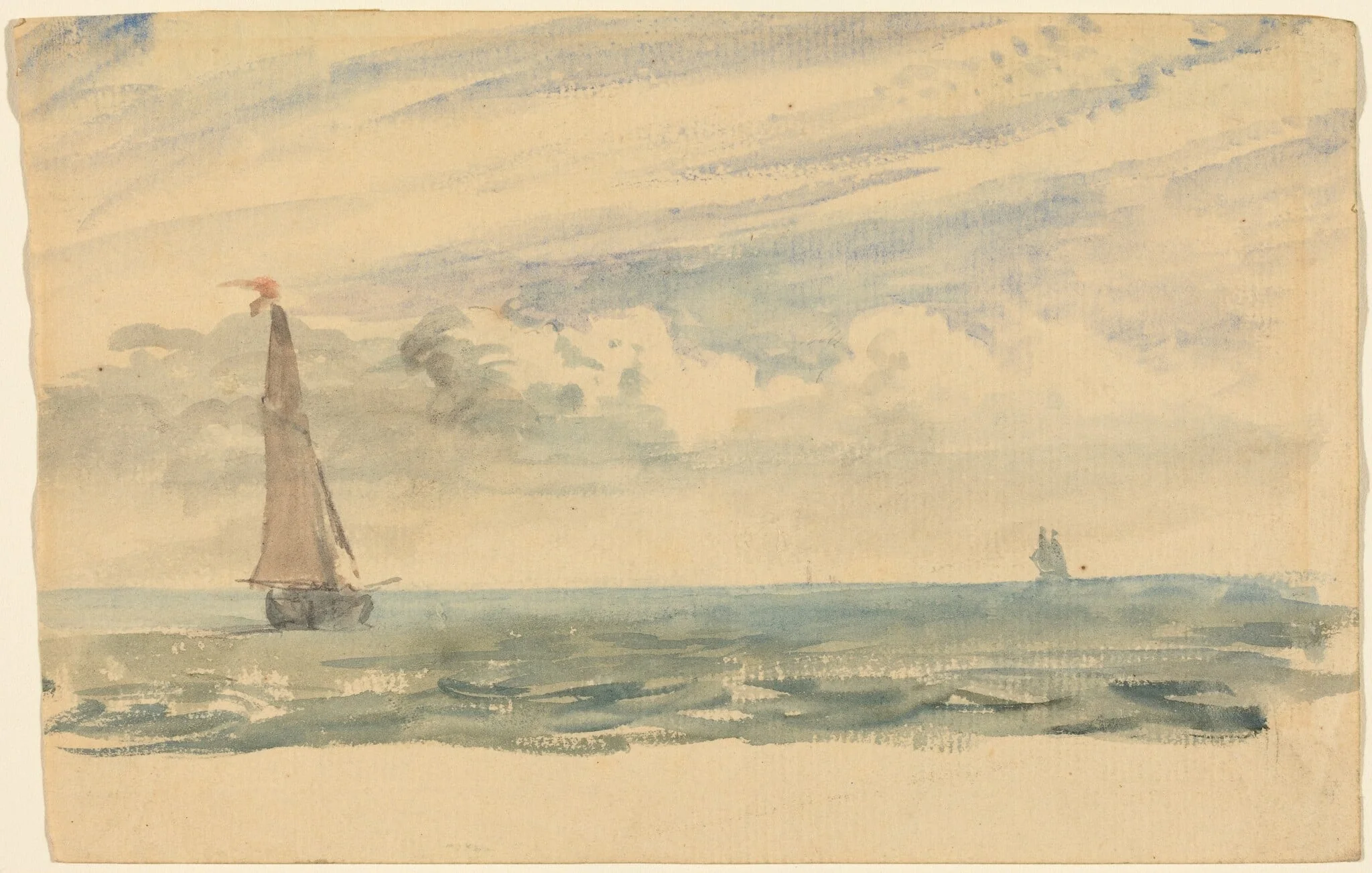 A Seascape with Two Sail Boats, detail