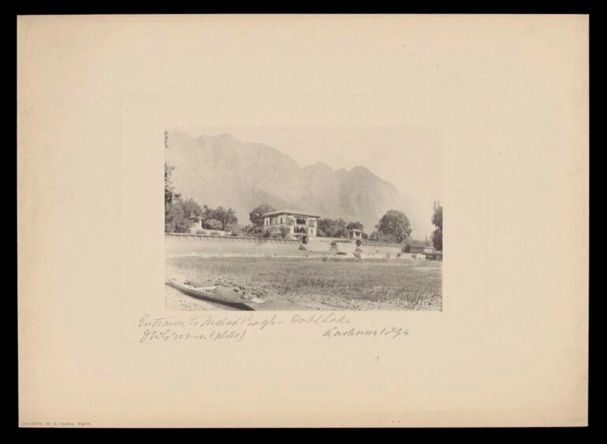 Entrance to Nishat Bagh, Dahl Lake, Kashmir, detail