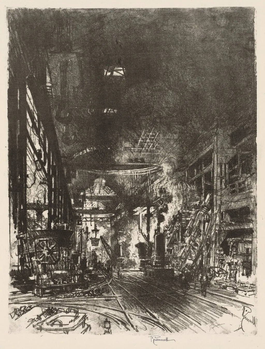 English War Work:  Within the Furnaces, by Joseph Pennell, 1916