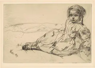 Bibi Valentin, by James McNeill Whistler, ink, 1859