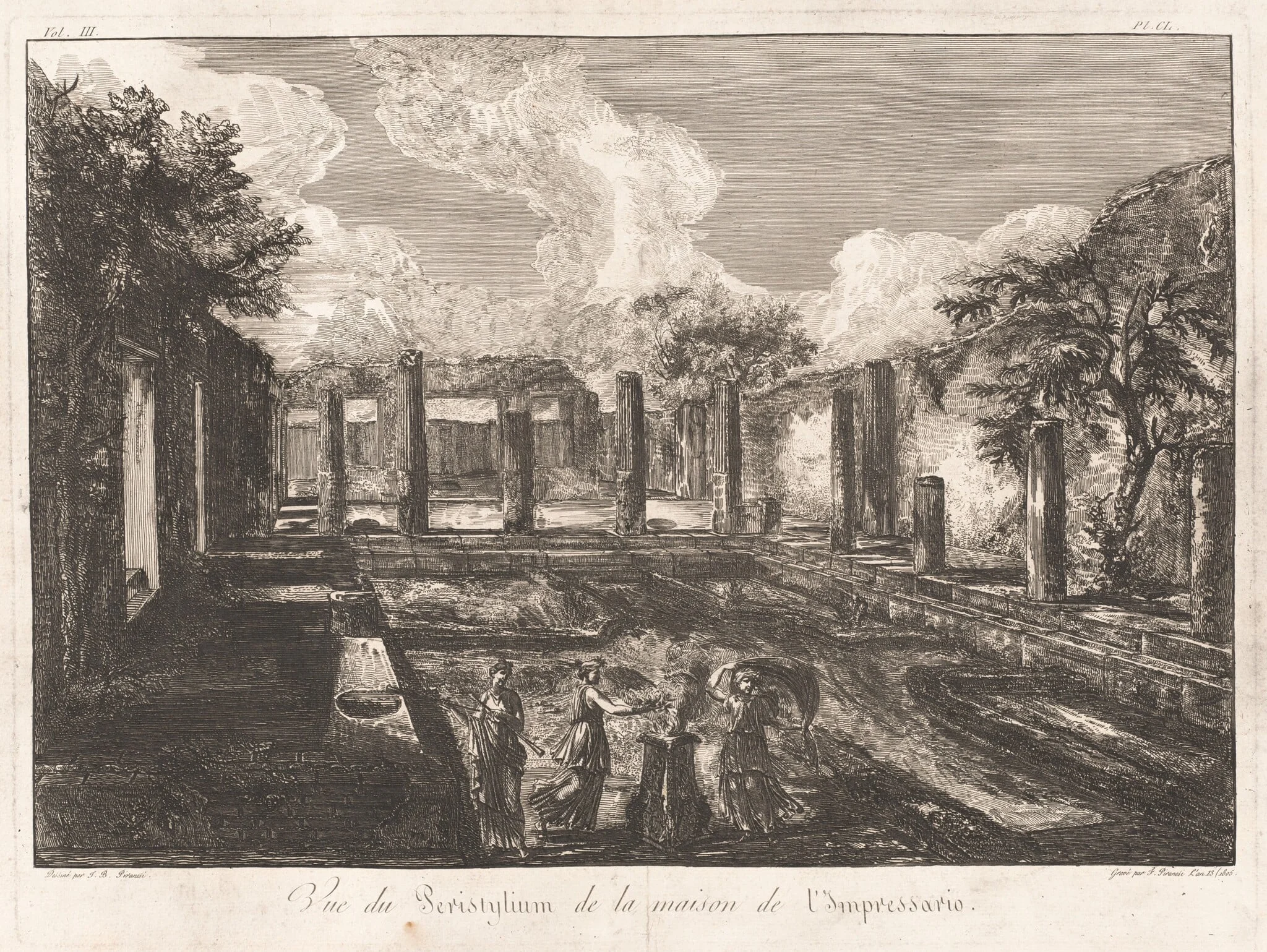 Vue du Peristylium de la maison de l'Impressario, detail