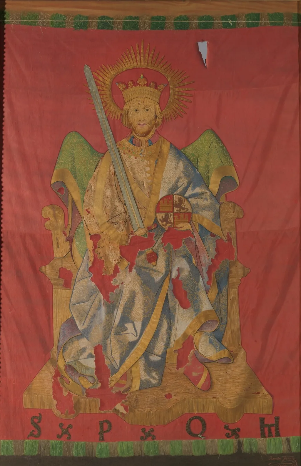 Pendón de Fernando III el Santo, by Rosendo Fernández, oil, 1890