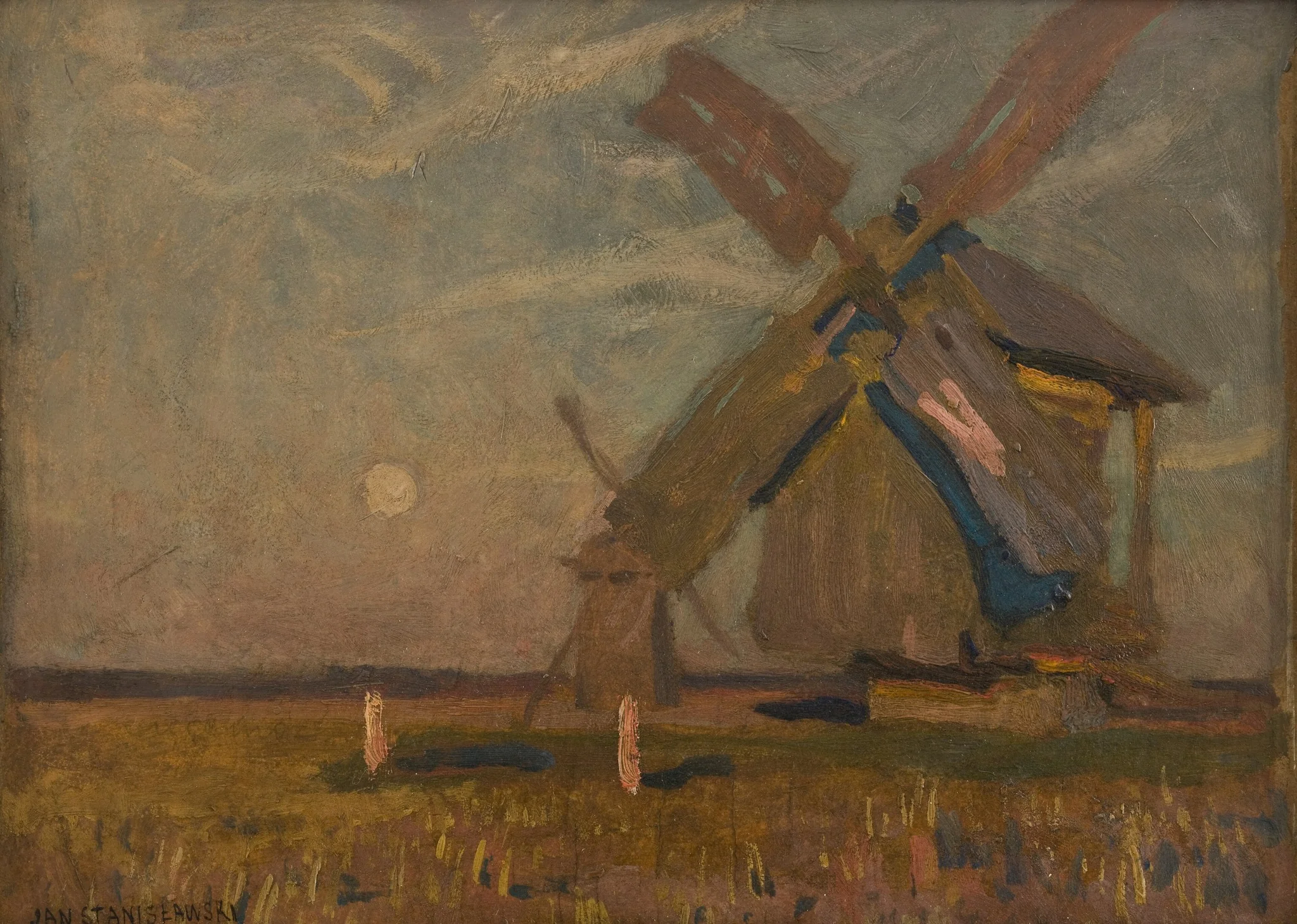 Landscape with Windmills, detail