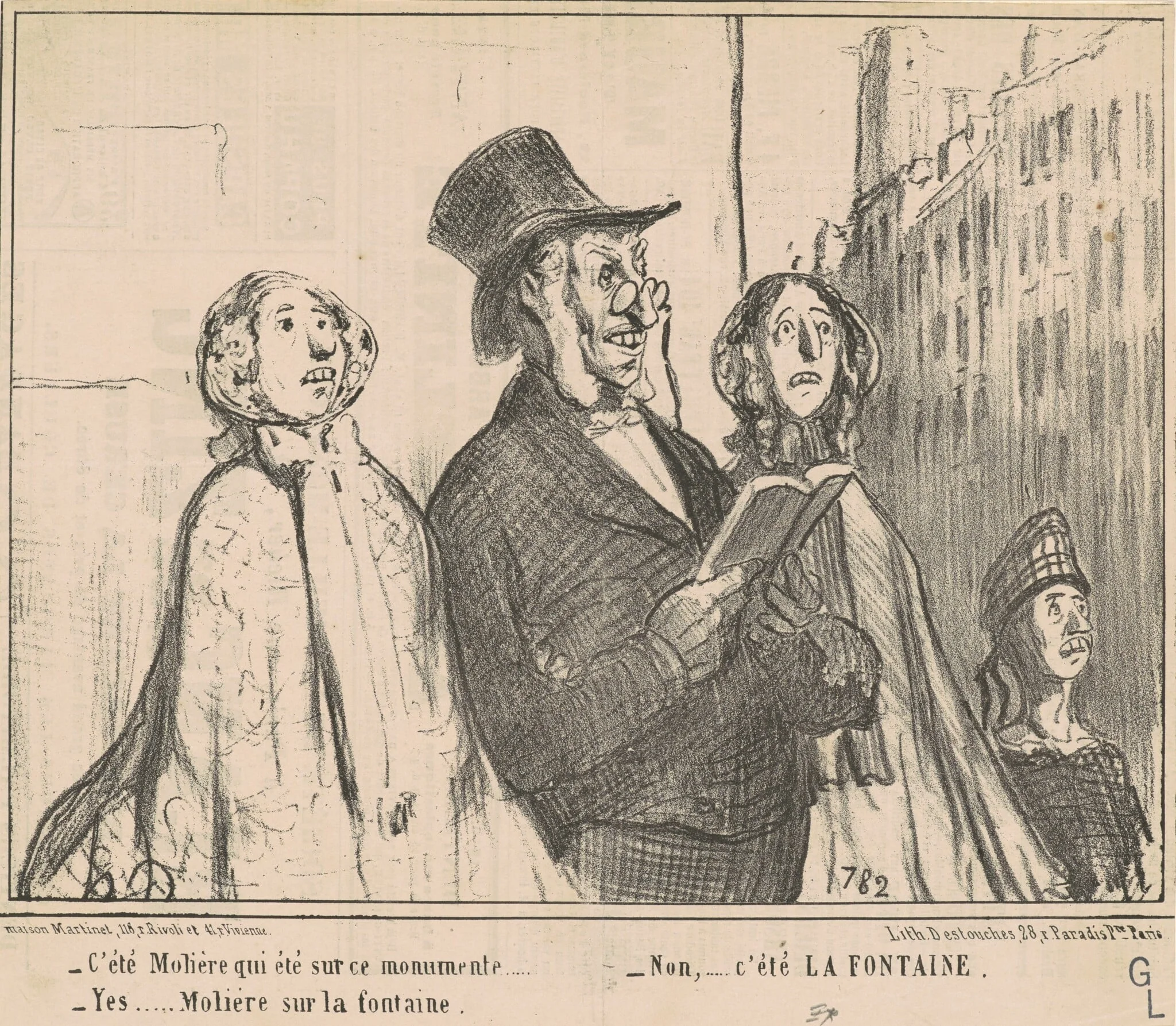 C'été Molière que été sur ce monumente ..., detail