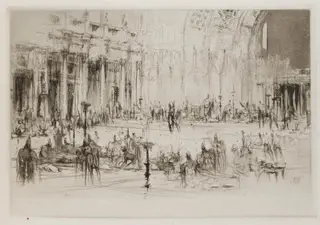 Herodias: Page 39, The guests filled the banquet hall, by William Walcot, 1928