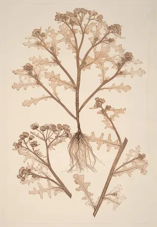 Senecio viscosus, by Alois Pokorny, ink, 1856
