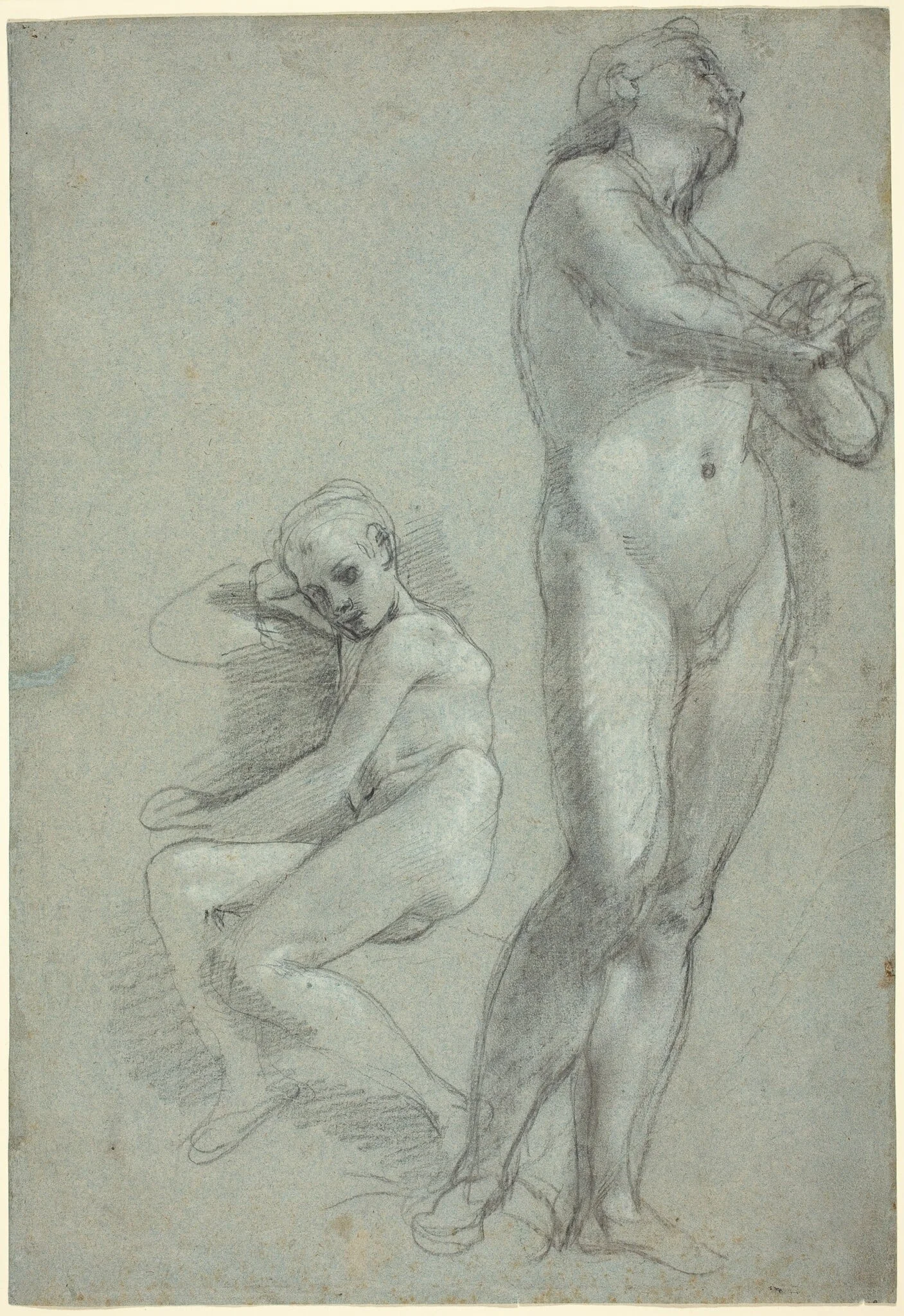 Two Nude Youths [recto], detail