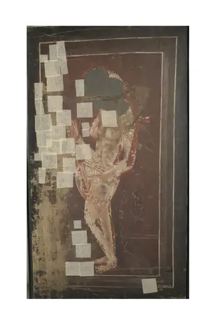 Copy of painting in the caves of Ajantan (cave 17), by John Griffiths, oil, 1882