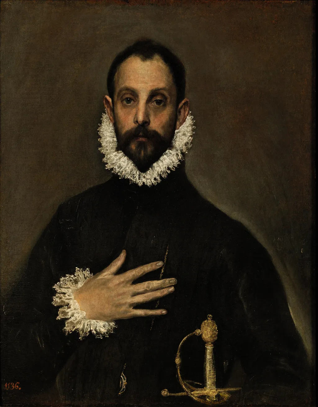 The Nobleman with his Hand on his Chest, by El Greco, oil, 1590