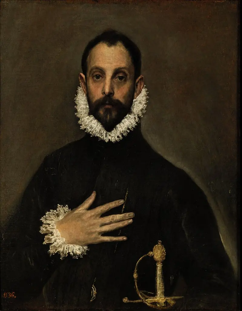 The Nobleman with his Hand on his Chest, by El Greco, oil, 1590