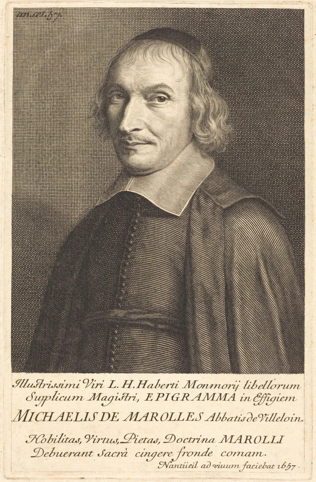 L'Abbe Michel de Marolles, by Robert Nanteuil, ink, 1657