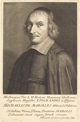 L'Abbe Michel de Marolles, by Robert Nanteuil, ink, 1657