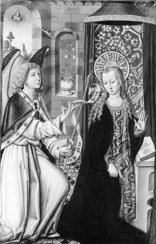The Annunciation, by Master of Budapest, unspecified, 1500