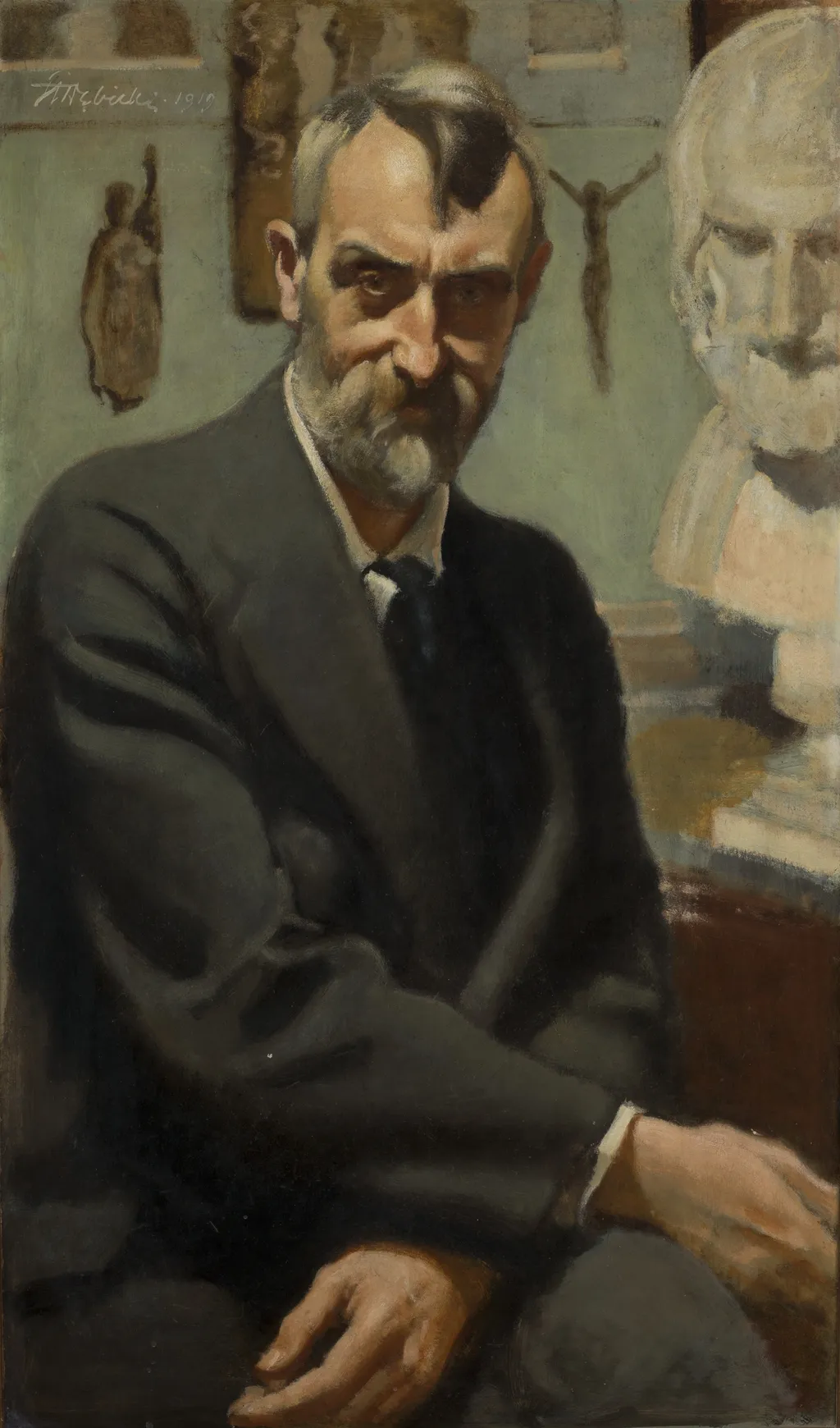 Self-Portrait, by Stanisław Dębicki, unspecified, 1919