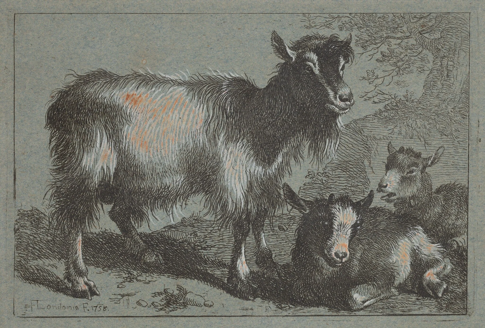 Goat and Two Kids, detail