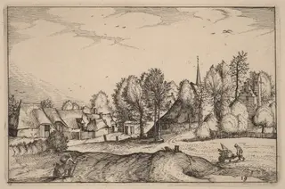 Road into a Village, by Claes Jansz Visscher, ink, 1619