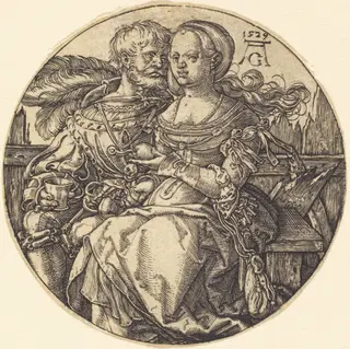 A Couple of Lovers Seated, by Heinrich Aldegrever, 1529