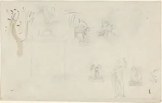 Sheet of Studies, by John Flaxman, graphite, 1790