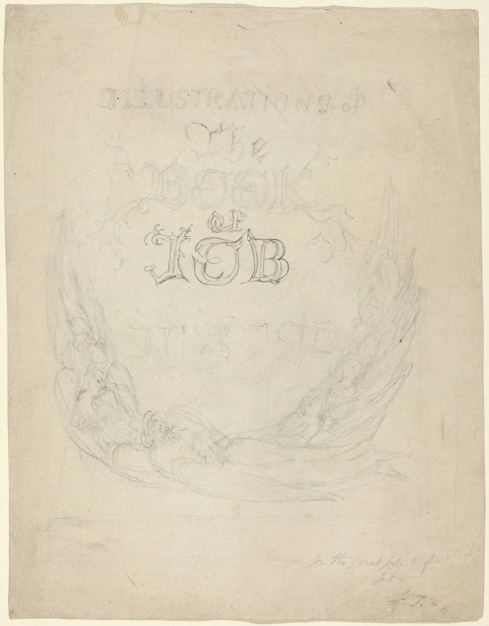 Sketch for the Title-Page of the Engraved Illustrations to the Book of Job, detail