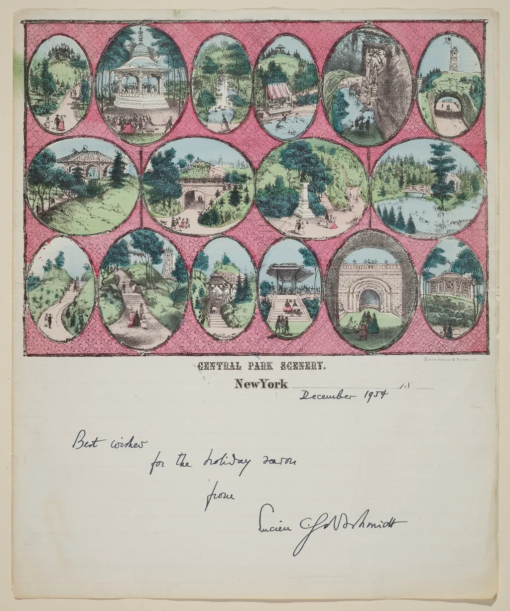 Central Park Scenery (New York), by Charles Magnus, ink, 1864