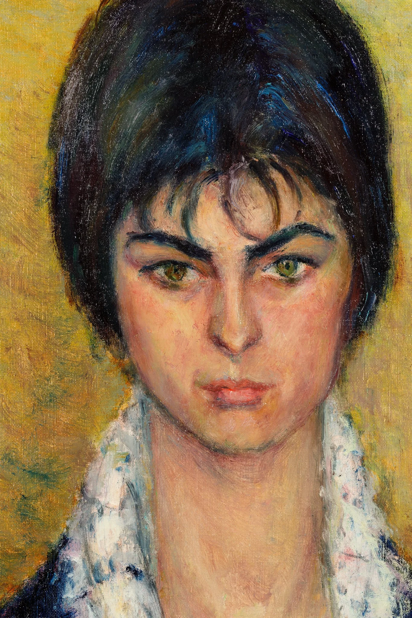 Portret de femeie în albastru, detail