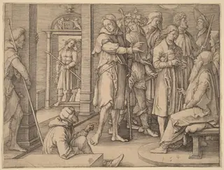 Joseph Interprets His Dream to Jacob, by Lucas van Leyden, ink, 1512